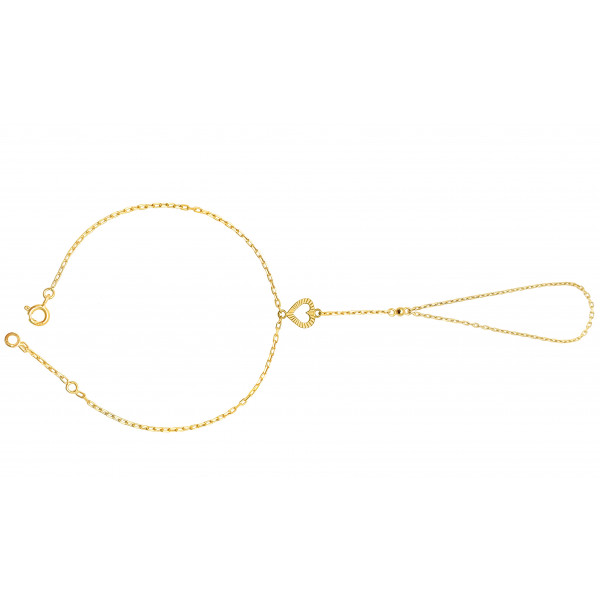 Chaine de main or jaune 18 carats "cœur"