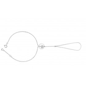 Chaine de main or blanc 18 carats et diamant 0,06 carat "arbre de vie"