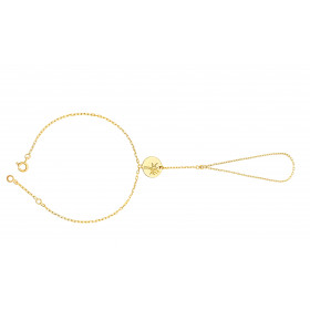 Chaine de main or jaune 18 carats et diamant 0,06 carat "arbre de vie"