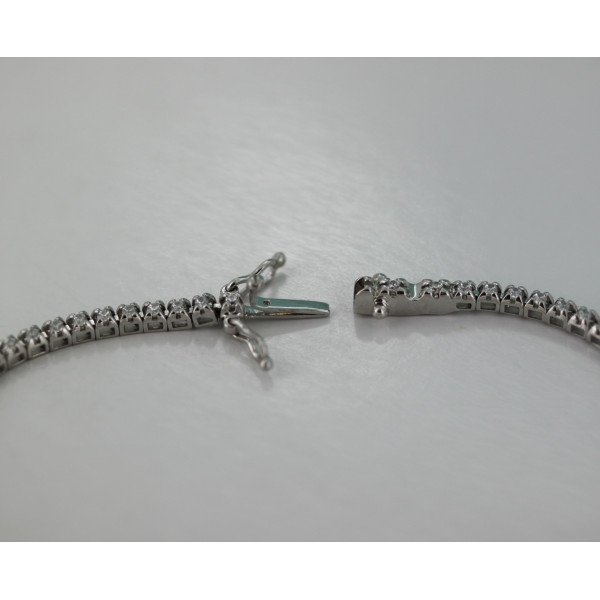 Bracelet ajustable or blanc 18 carats et diamant 0,31 carat - 18 cm