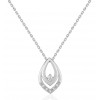 chaine de cou en or 18 carats et pendentif or blanc et diamant 0,065 carat