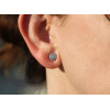 Puces d'oreilles or 18 carats octogone et diamant 0,28 carat