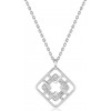 chaine de cou en or 18 carats et pendentif or blanc et diamant 0,02 carat