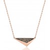 chaine de cou en or 18 carats et pendentif or rose et diamant 0,13 carat