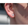 Puces d'oreilles or 18 carats cœur et diamant 0,15 carat