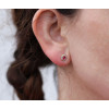 Boucles d'oreilles or jaune 18 carats, rubis 0,50 carat et diamant 0,10 carat