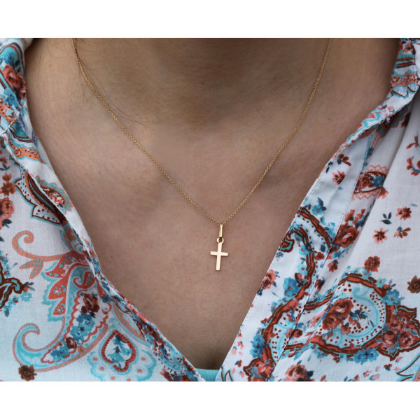 Pendentif croix or 18 carats 11 X 0,70 mm