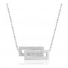 chaine de cou en or 18 carats et pendentif or blanc et diamant 0,13 carat