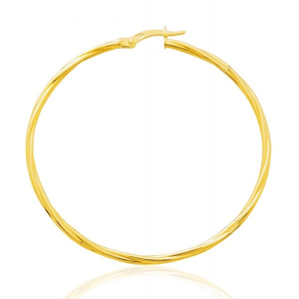 créoles torsadées en or jaune 18 carats