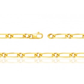 chaine or jaune 18 carats maille cheval alternée pour femmes