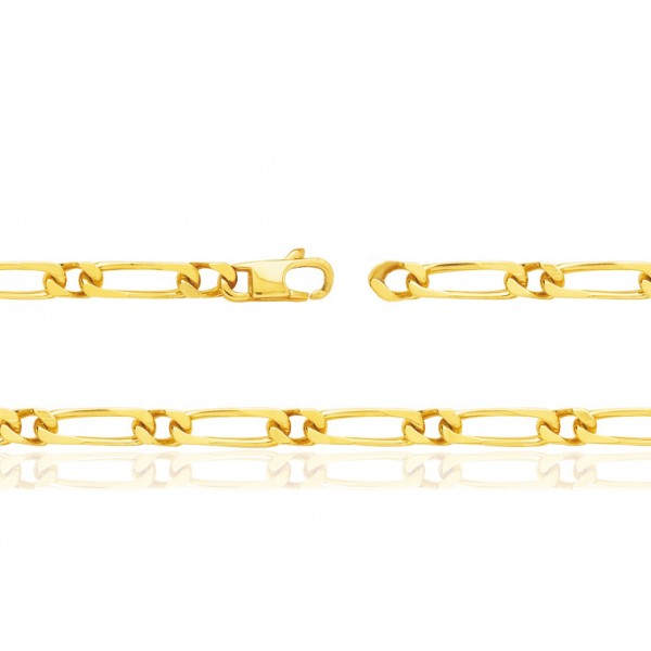 chaine or jaune 18 carats maille cheval alternée pour femmes