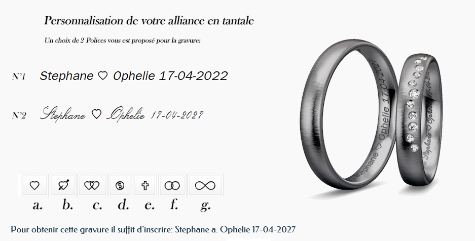 Gravure sur alliance en tantale